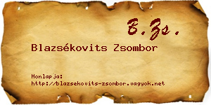 Blazsékovits Zsombor névjegykártya